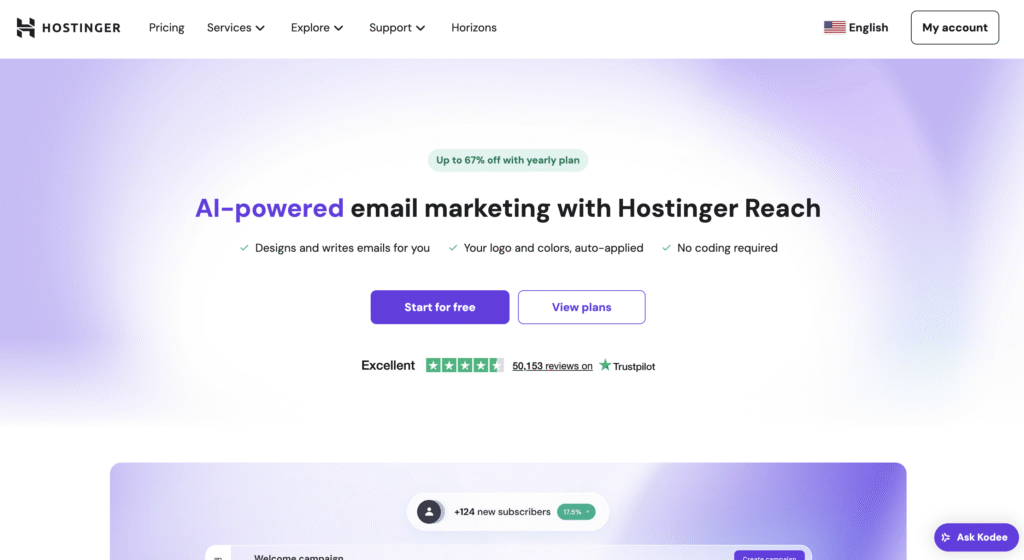 hostinger reach homepage