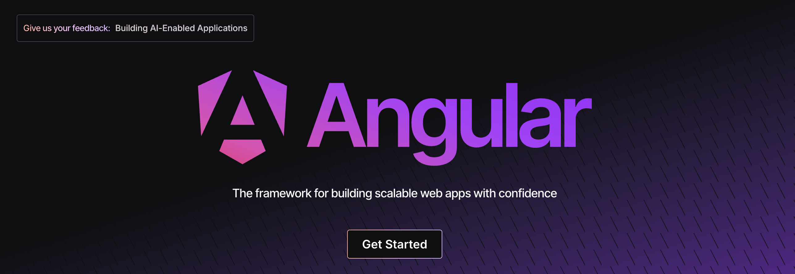 Angular website landing page