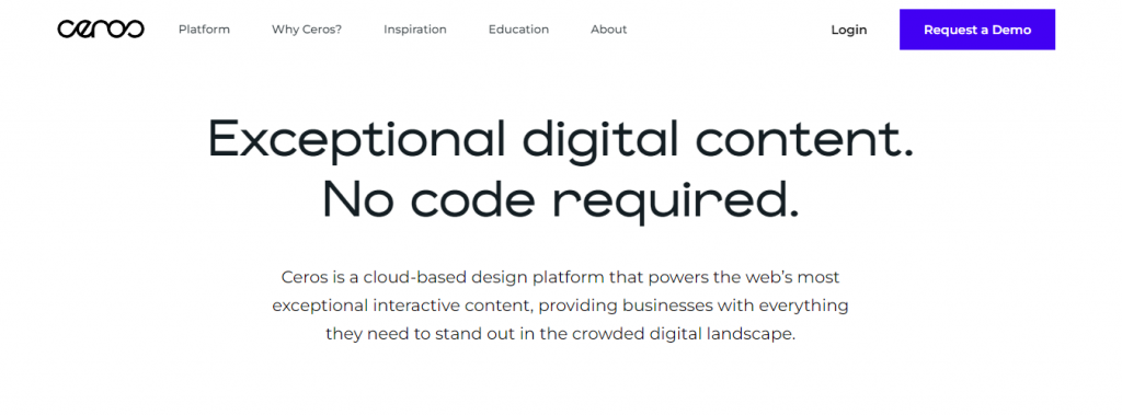 Ceros website homepage