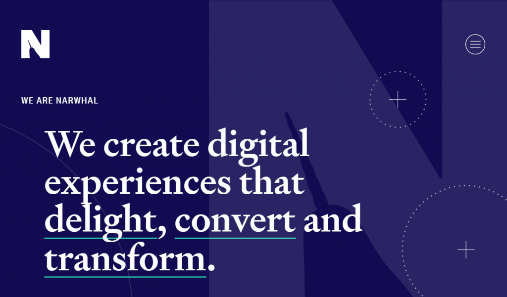 Narwhal Digital, a creative technology agency, homepage