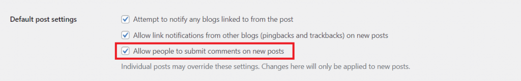 Setting to disable the comment section.