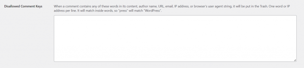 Using the Disallowed Comment Keys feature on WordPress, you can block specific words from appearing in the comments section.