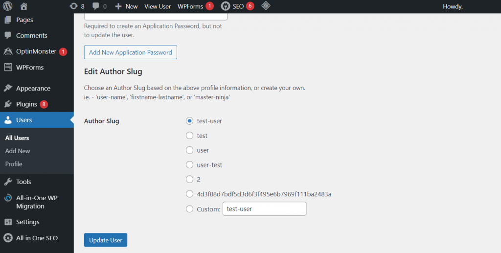 Changing Author Slug on WordPress