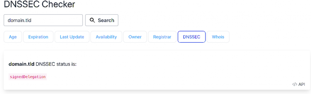 DNSSEC checker window