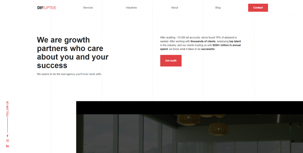 Disruptive Advertising's website