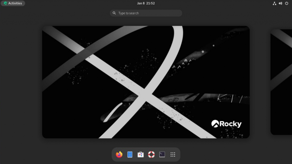 Rocky Linux's graphical user interface