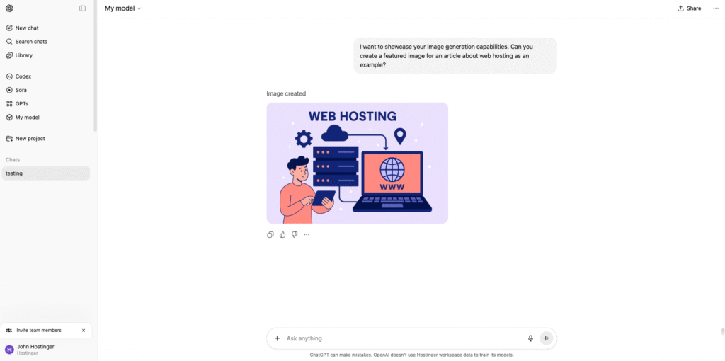 ChatGPT image generation feature