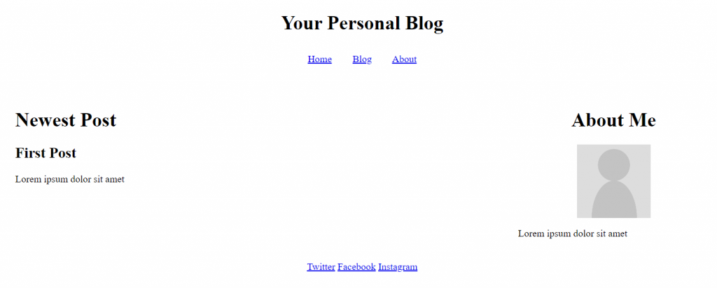 A website with CSS layout