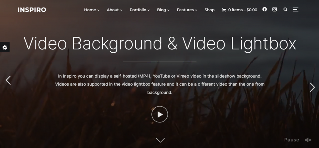 Thème WordPress Inspiro pour photographes