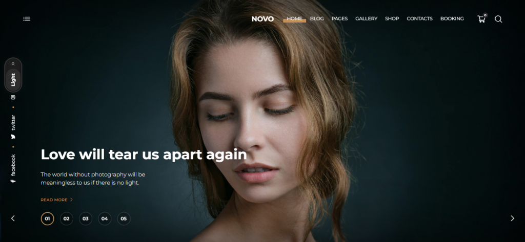 Thème WordPress Novo pour photographe
