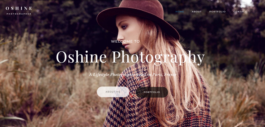 Thème WordPress Oshine pour photographes