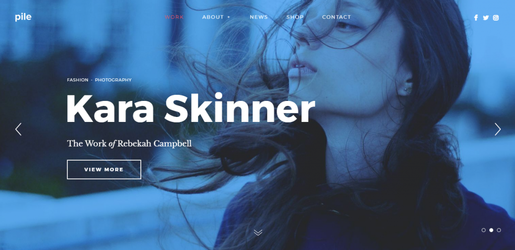 Thème WordPress Pile pour photographe