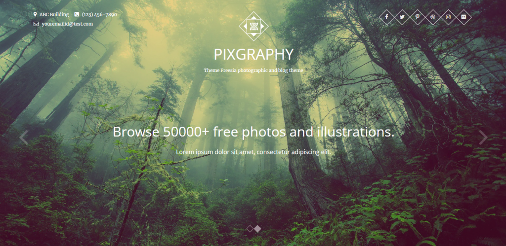 Thème WordPress Pixgraphy pour photographe