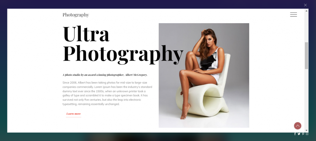 Thème WordPress Ultra pour photographes