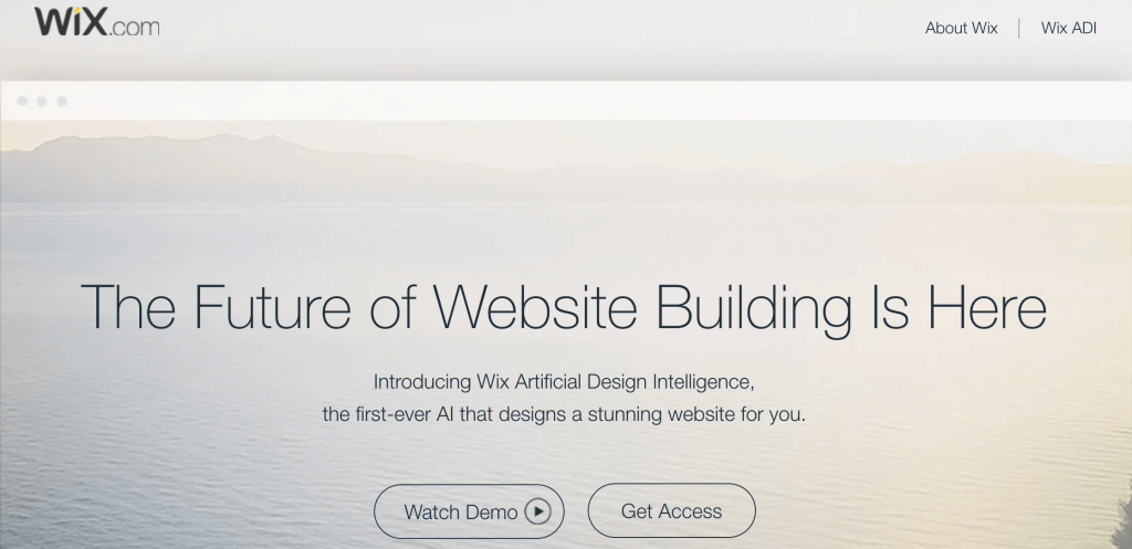 Wix ADI's landing page