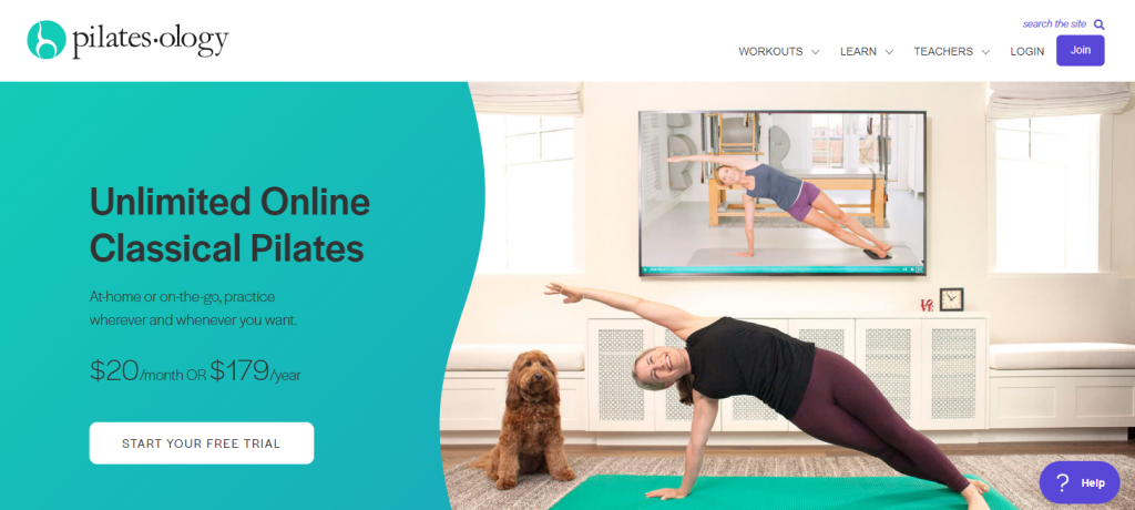 Pilatesology website homepage