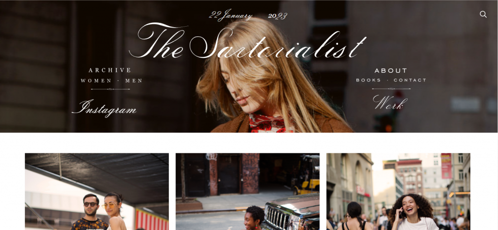The Sartorialist website homepage
