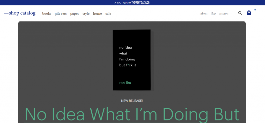 Shop Catalog website homepage