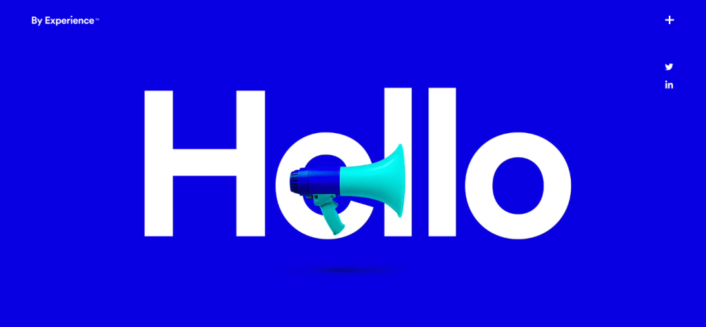 Page d'accueil du site web By Experience