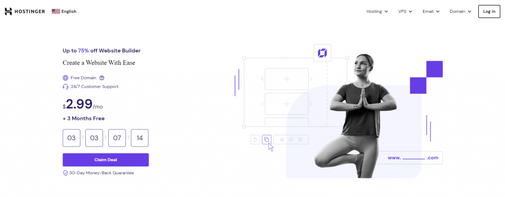 Hostinger Website Builder homepage