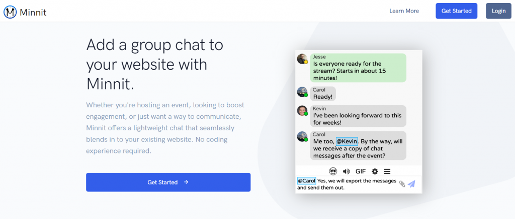 The Minnit Chat featured image on the WordPress Plugin Directory page