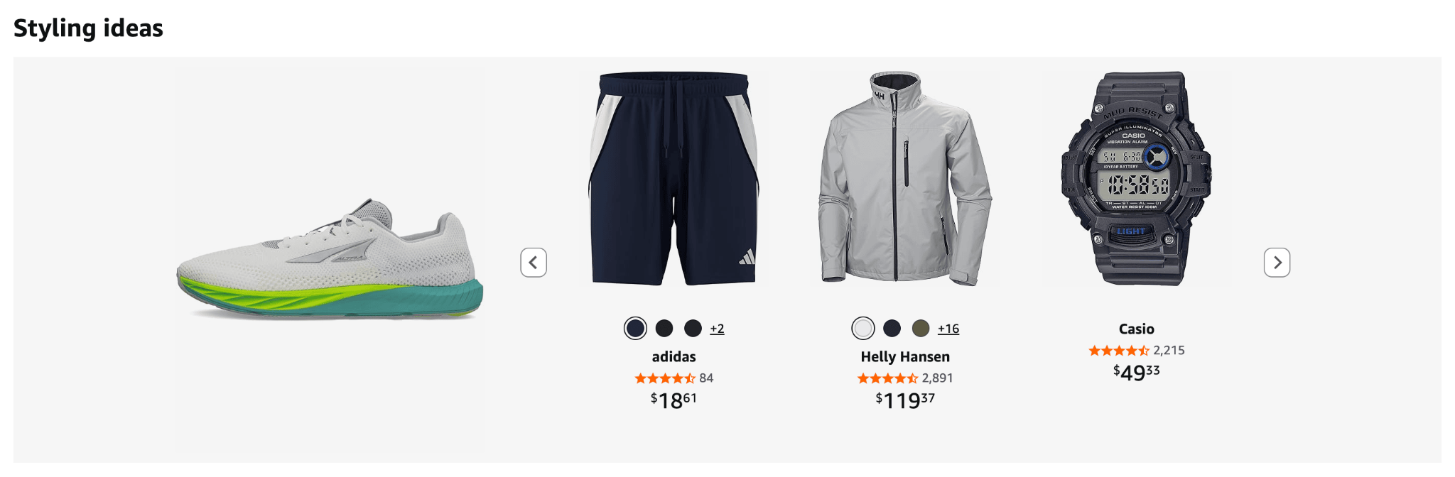 Amazon recommendations based on styling ideas