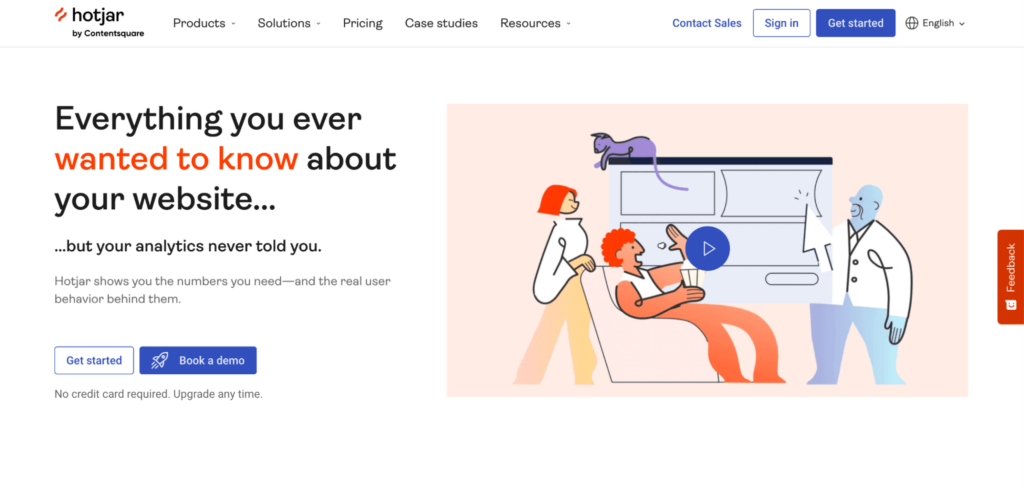 Hotjar landing page