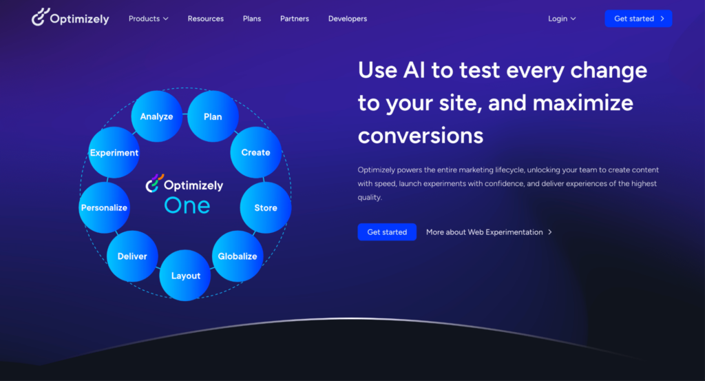 Optimizely landing page