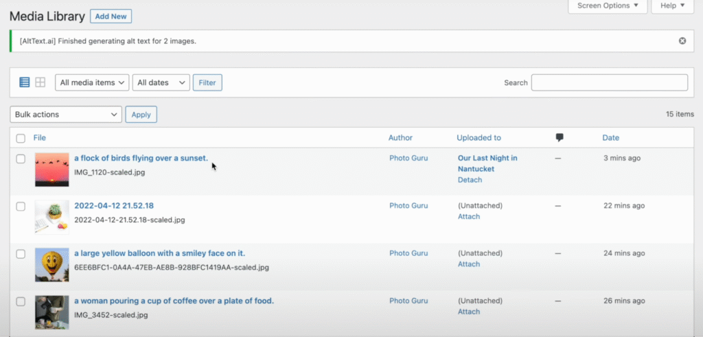 alt-text-ai-interface Alt Text AI WordPress AI plugin