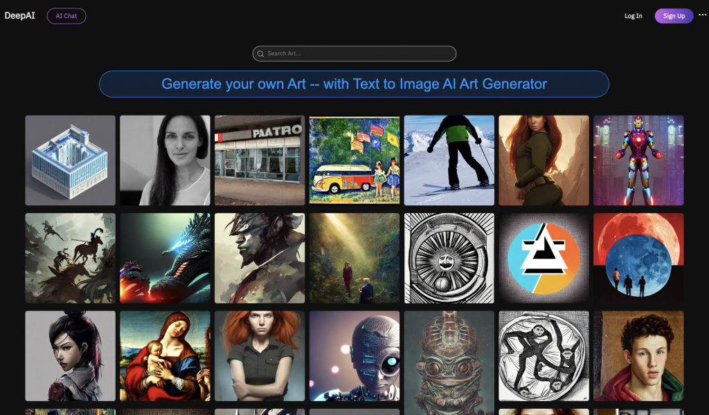 Art by DeepAI landing page