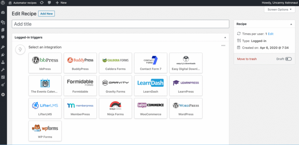 uncanny-automator-interface Uncanny Automator WordPress AI plugin