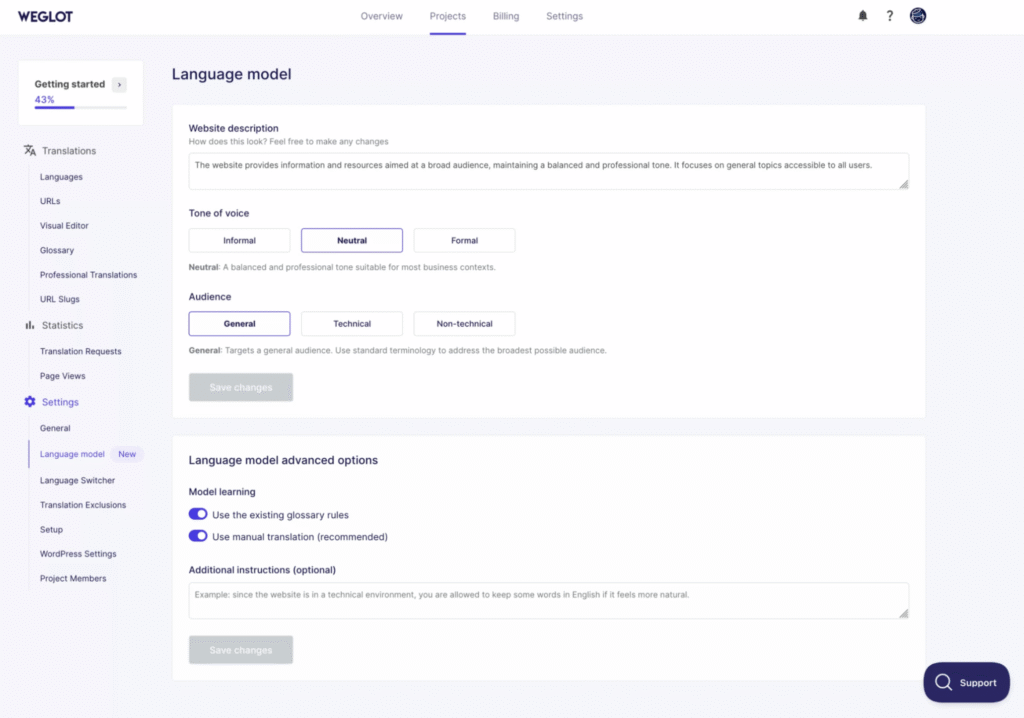 weglot-interface Weglot WordPress AI plugin