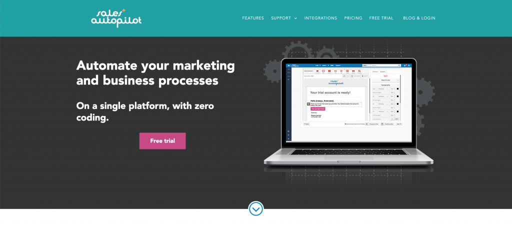 Homepage of SalesAutoPilot CRM plugin