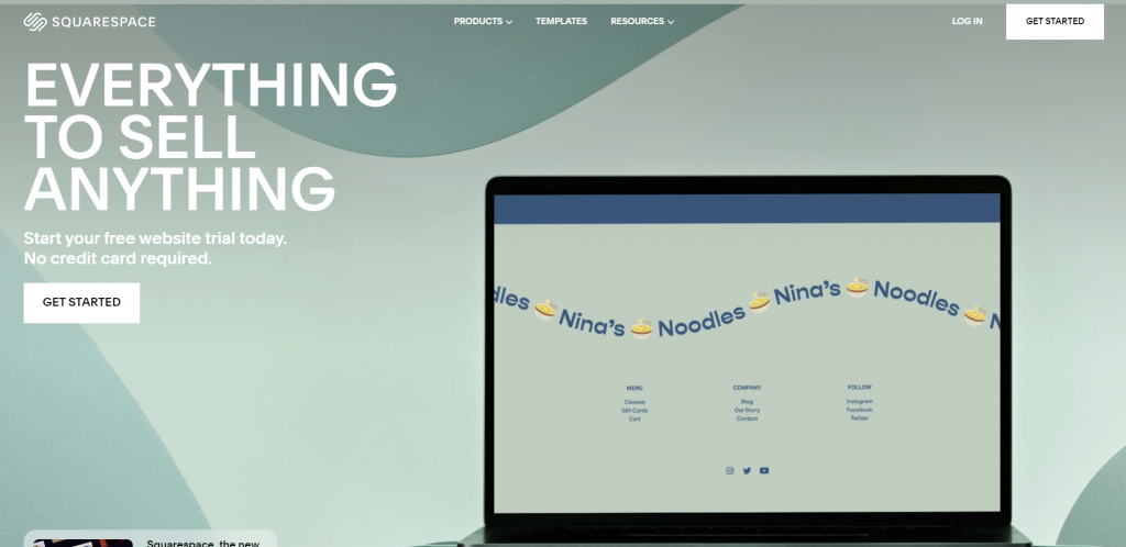 Squarespace homepage