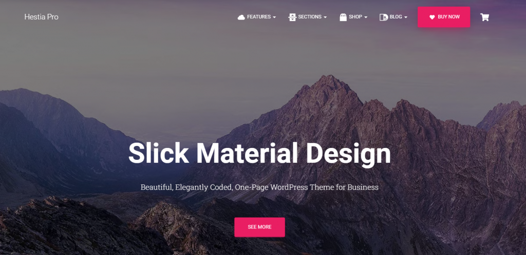 The Hestia theme's demo site