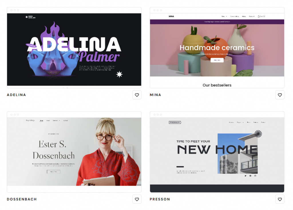 Website templates in Hostinger Website Builder.