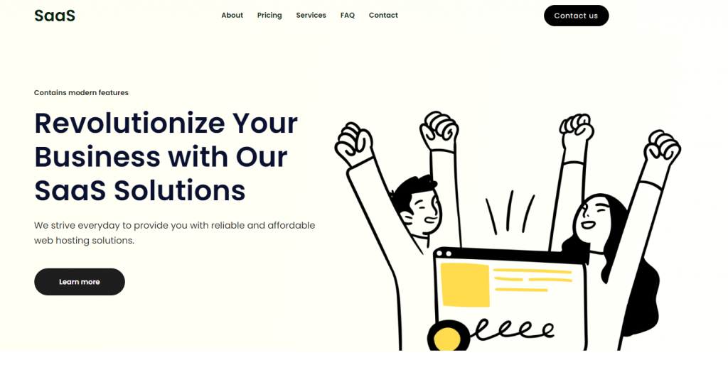 The Sydney theme's demo site for a SaaS company