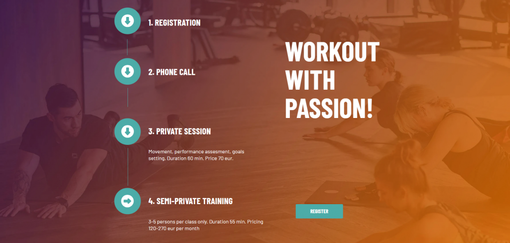 The Movement LAB website page showing member registration steps