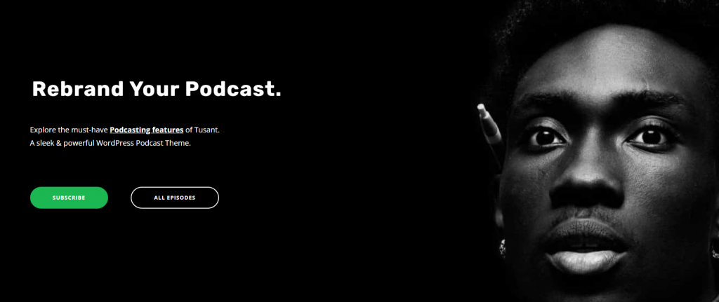 The Tusant theme's demo site homepage