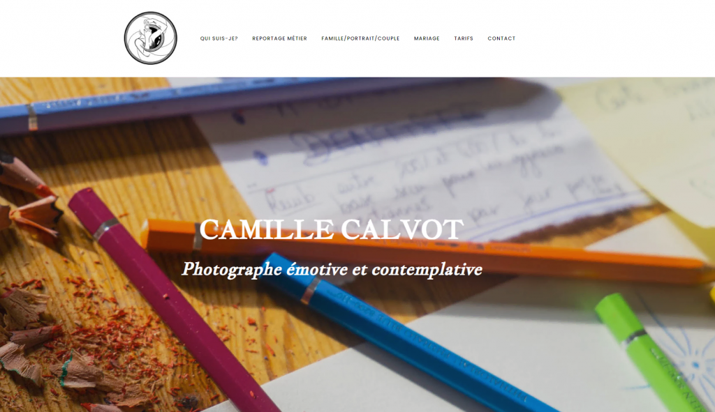 Page d'accueil du site photographe de Camille Calvot