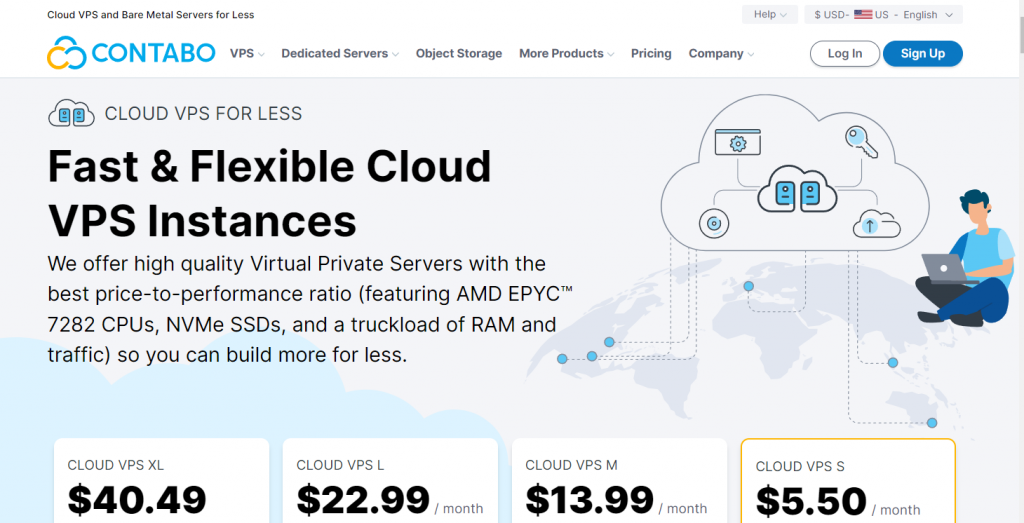 Contabo VPS hosting landing page