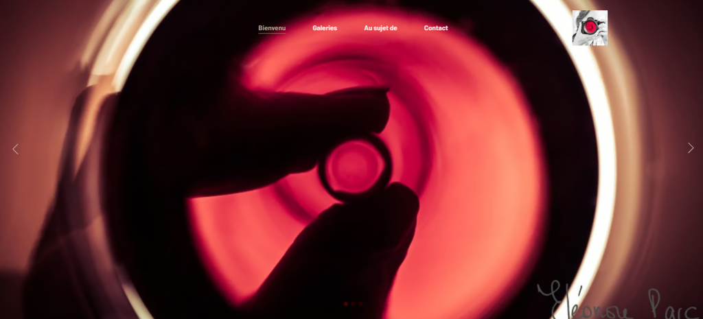 Page d'accueil du site d'Eleonore Photographe