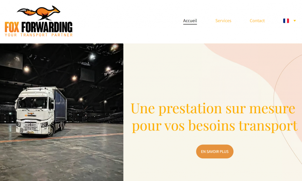 Page d'accueil de Fox Forwarding