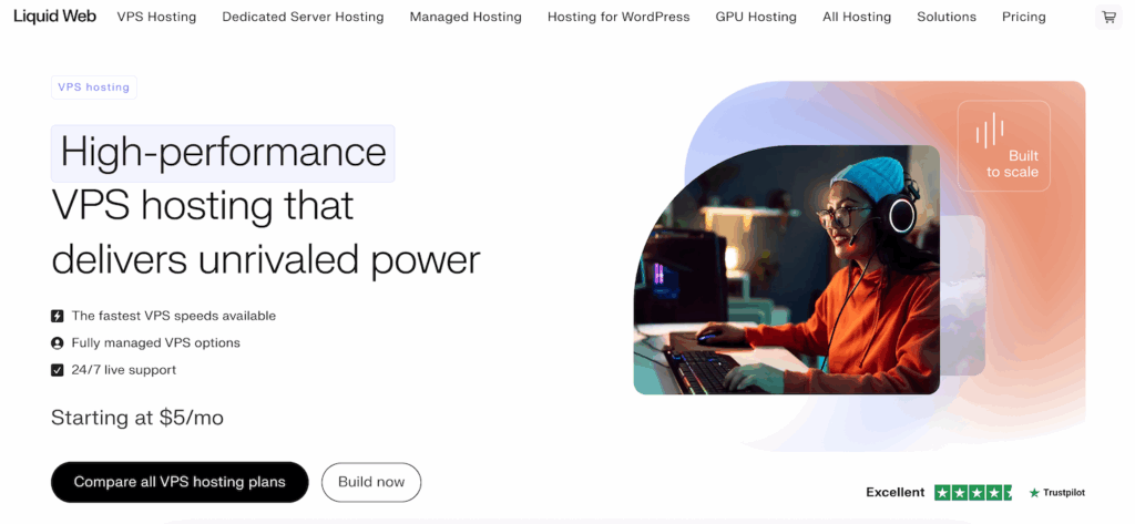 Liquid Web VPS hosting landing page
