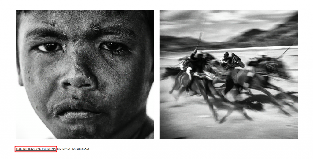 Section du projet Panjalu Pictures avec le texte d'ancrage mis en évidence