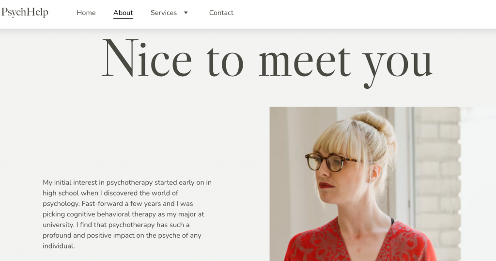 About page of the Dossenbach template