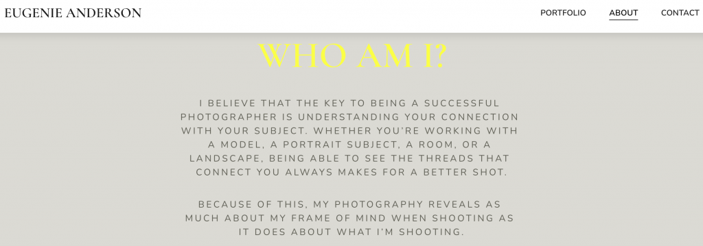 About page of the Eugenie template