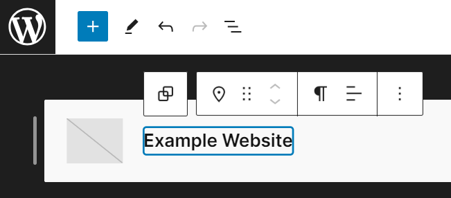 Der ausgewählte Block „Seitentitel“ im Header-Editor.