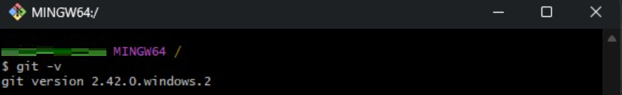 Git Bash retorna o número da versão instalada do Git