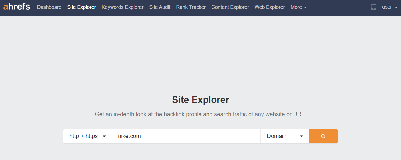 The Site Explorer page in Ahrefs